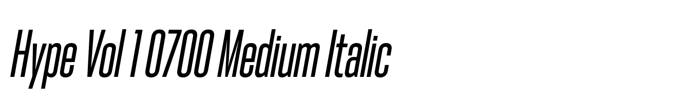 Hype Vol 1 0700 Medium Italic
